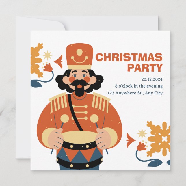 Modern Minimalist Christmas Party Invitation (Front)