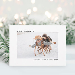 Modern Minimalist Christmas Photo Holiday Card