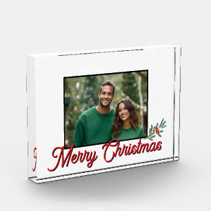 Modern minimalist Christmas photo template Block