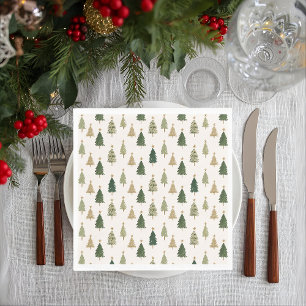 Modern Minimalist Christmas Tree Pattern Napkins
