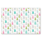 Modern Minimalist Christmas Tree Pattern Pink Teal