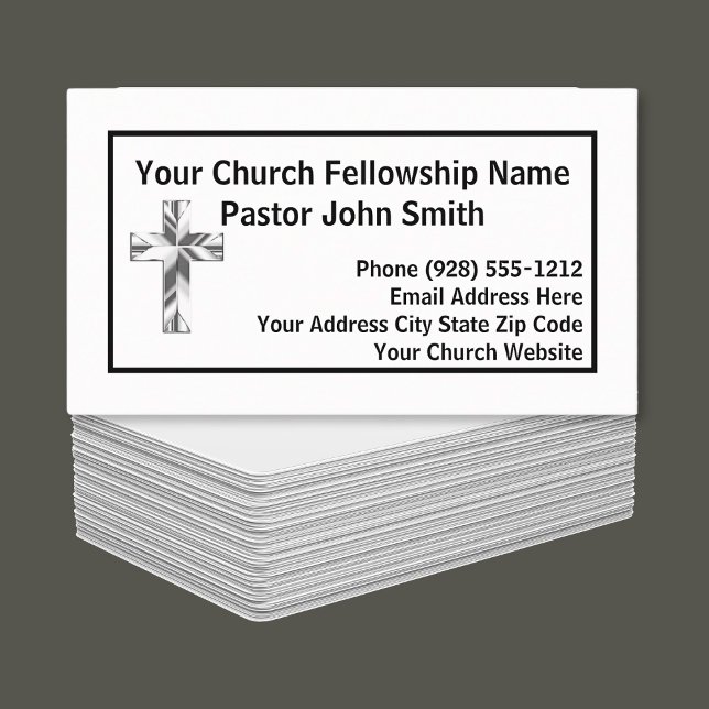 Modern Minimalist Church Pastor Business Cards (Creator Uploaded)