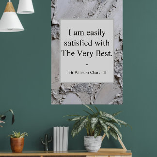 Modern Minimalist Churchill Quote Office Wall Poster