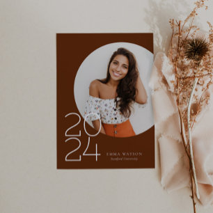 Modern Minimalist Circle Photo Graduation Party Invitation