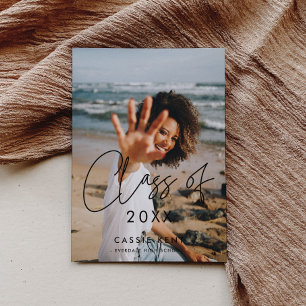 Modern minimalist Class of 2025 graduation photo Announcement