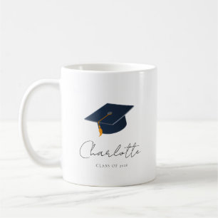 Modern Minimalist Class of 2026 Grad Hat Coffee Mug