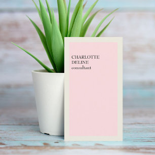 Modern Minimalist Clean Pale Pink Grey Consultant Business Card