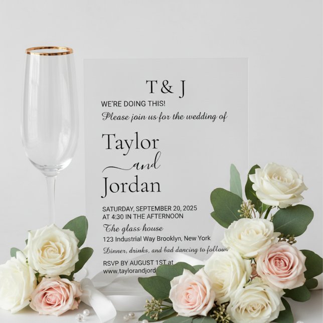 Modern Minimalist Clear Acrylic Wedding Invitation (Creator Uploaded)