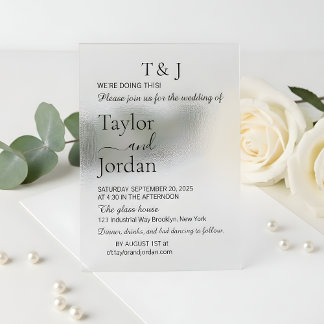 Modern Minimalist Clear Acrylic Wedding Invitation