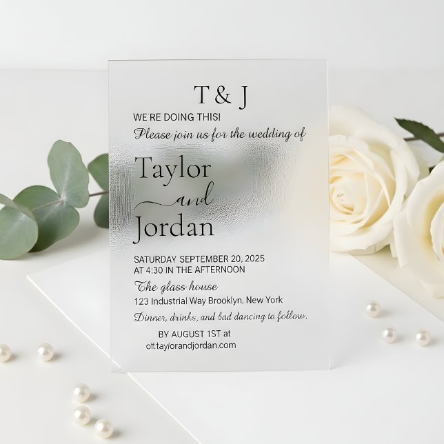 Modern Minimalist Clear Acrylic Wedding Invitation (Creator Uploaded)