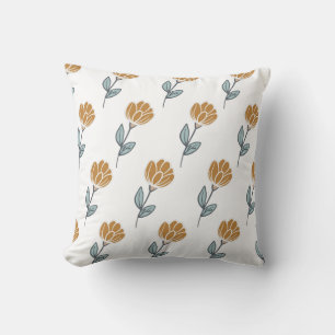 Modern Minimalist Coastal Sage and Cream Botanical Cushion