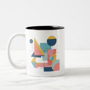 Modern Minimalist Coffee Cup with Colourful Shapes