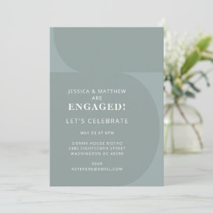 Modern Minimalist Colour Block Teal Engagement  Invitation