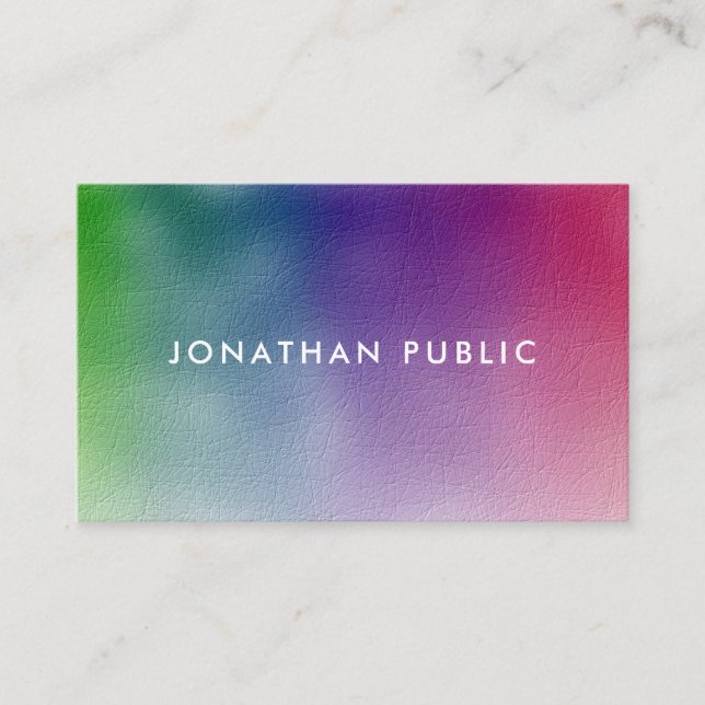 Modern Minimalist Colourful Elegant Simple Templat Business Card (Front)
