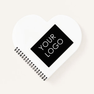 Modern Minimalist Company Business Logo White Notebook