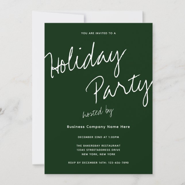 Modern Minimalist Company Typography Holiday Party Invitation (Front)
