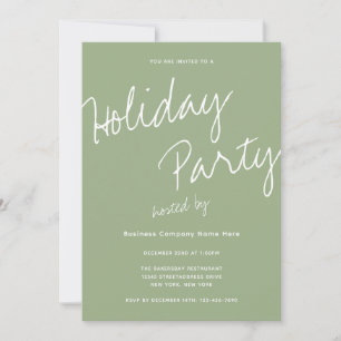 Modern Minimalist Company Typography Holiday Party Invitation