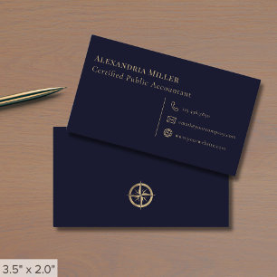 Modern Minimalist Compass Logo Business Card