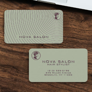 Modern Minimalist Concentric Fine Linework Business Card