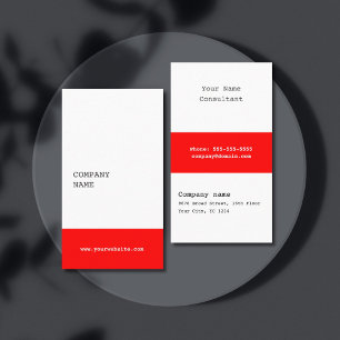 Modern Minimalist Consultant Business Card - Red