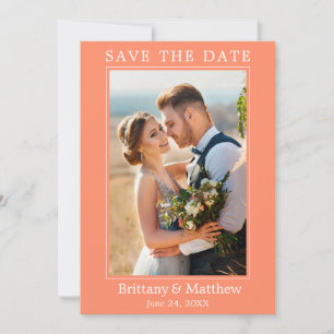 Modern Minimalist Coral Save The Date