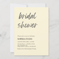 Modern Minimalist Cornsilk Bridal Shower