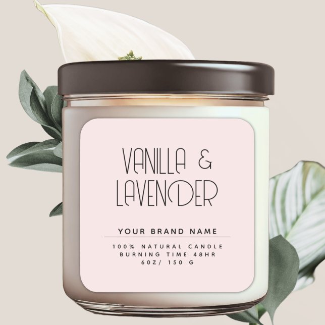 Modern minimalist cosmetics candle packaging  square sticker (Creator Uploaded)