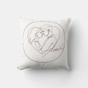 Modern Minimalist Couple Line Art - Wireless Charg Cushion