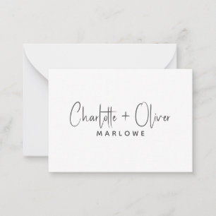 Modern Minimalist Couple Name Monogram Card