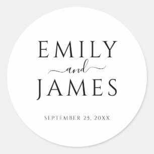 Modern Minimalist Couple Names Wedding Favour Seal