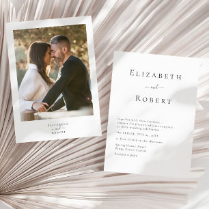 Modern Minimalist Couple Photo Wedding Invitation