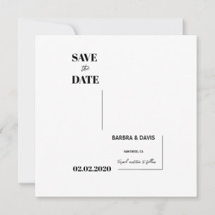 Modern Minimalist Couple Silhouette Wedding Save The Date