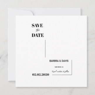Modern Minimalist Couple Silhouette Wedding Save The Date