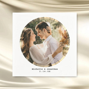 Modern Minimalist Couple Wedding Photo Napkin