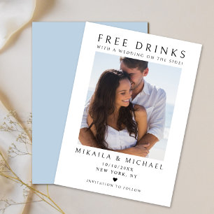 Modern Minimalist Couple's Photo Funny Wedding  Save The Date