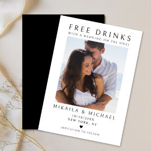 Modern Minimalist Couple's Photo Funny Wedding  Save The Date