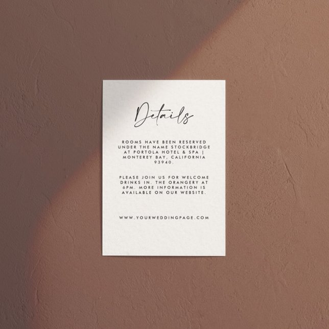 Modern Minimalist Cream & Black Script Wedding  Enclosure Card (Creator Uploaded)