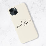 Modern Minimalist Cream Signature Script iPhone 13 Case<br><div class="desc">Modern Minimalist Cream Signature Script iPhone Case. Personalise this simple and minimal phone case design with your name or initials.</div>