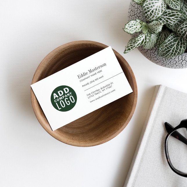 Modern Minimalist Custom Add your Logo Business Card (Creator Uploaded)