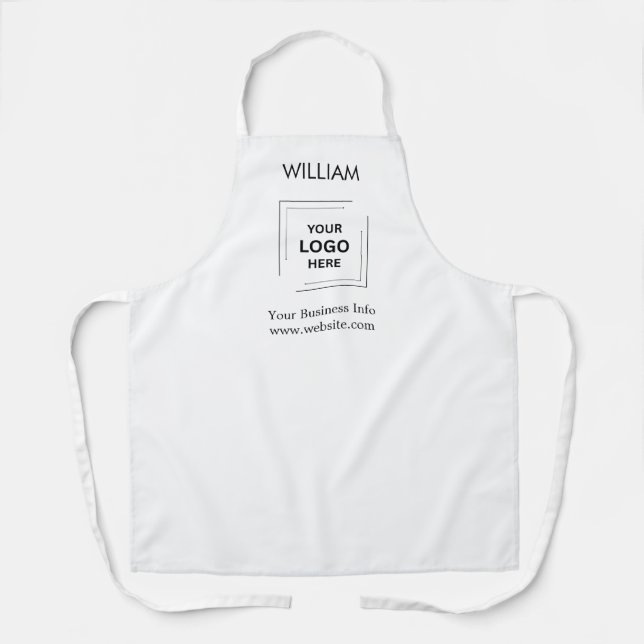 Modern Minimalist Custom Business Logo Corporate  Apron (Front)