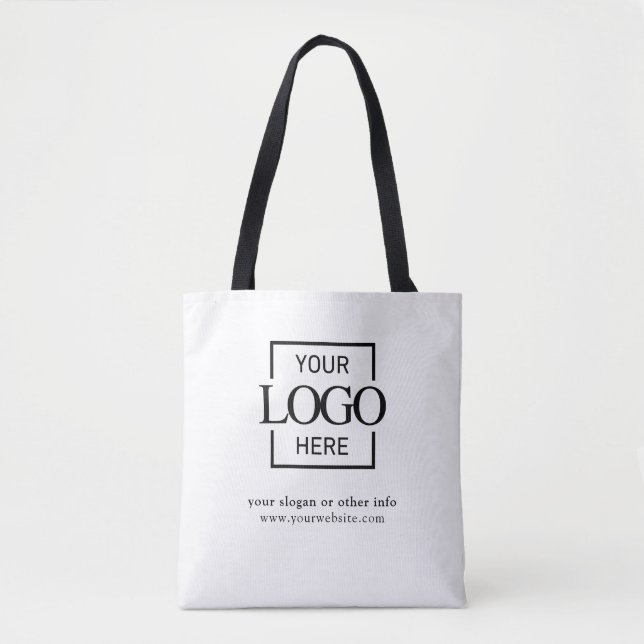 Modern Minimalist Custom Business Logo Promotional Tote Bag (Front)