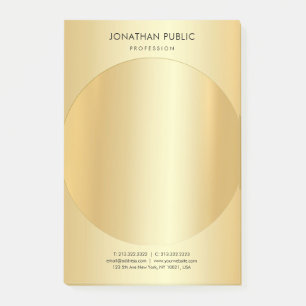 Modern Minimalist Custom Faux Gold Elegant Simple Post-it Notes
