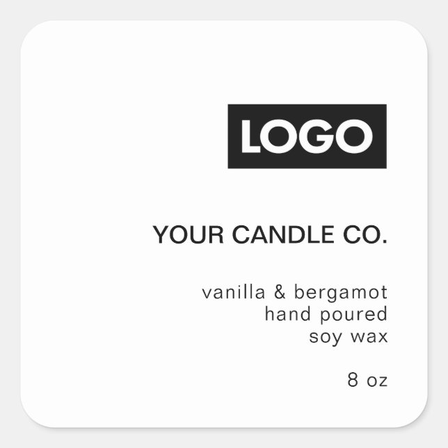  Modern Minimalist Custom Logo Candle Label (Front)