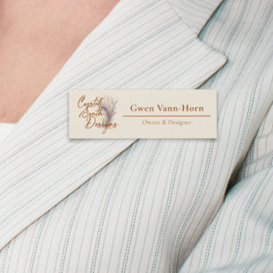 Modern Minimalist Custom Logo Classic Name Tag