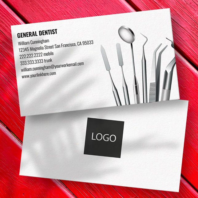 Modern Minimalist Custom Logo Dentist Business Card (Creator Uploaded)