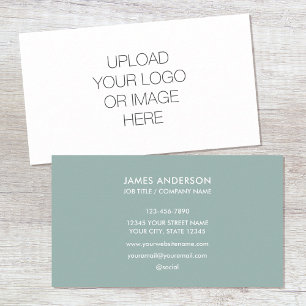 Modern Minimalist Custom Logo Sage Green Business Card