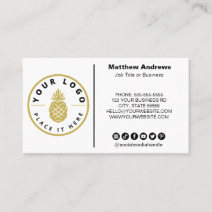 Modern Minimalist Custom Logo Social Media Icons B Business Card