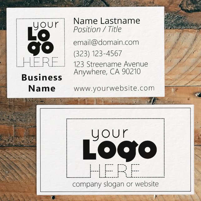 Modern Minimalist Custom Logo White Business Cards (Creator Uploaded)