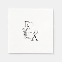 Modern Minimalist Custom Monogram Wedding