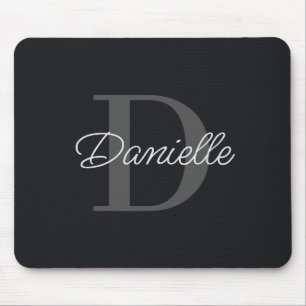 Modern Minimalist Custom Name Monogram Elegant Mouse Pad